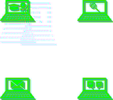 Online Degree and Find on Internet Icon vector