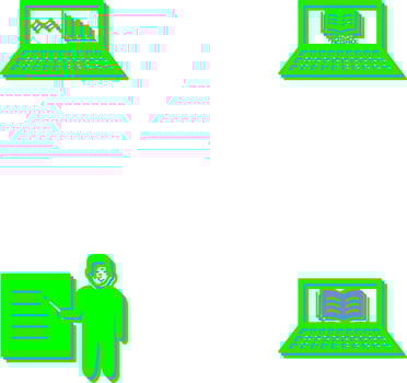 Online Stats and Online Study Icon vector