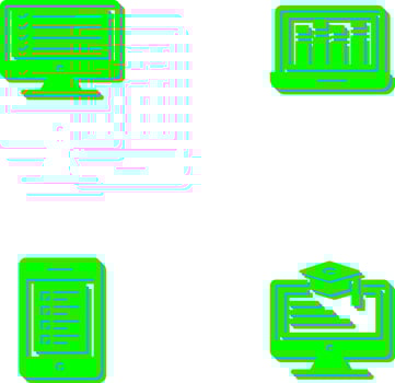 Online Checklist and Online Library Icon vector