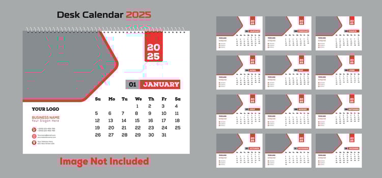 desk calendar 2025 vector