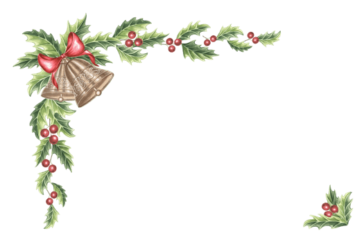 Christmas greeting card vintage Holly with leaves, berries. Bells bronze with red silk bow. Hand drawn watercolor illustration winter holiday design. Isolated template for invitation, New Year, print. png