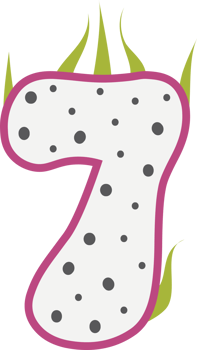 Dragon Fruit Alphabets and number png