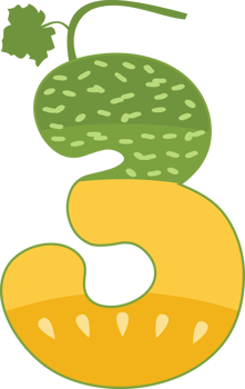 Melon Alphabets and number png