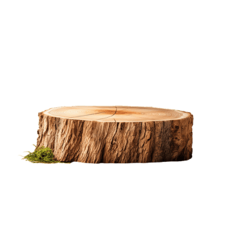 generated AI a tree stump on a transparent background png