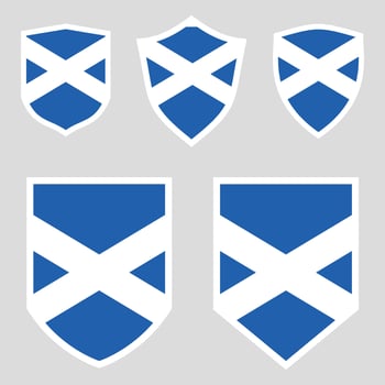 Set of Scotland Flag in Shield Shape vector