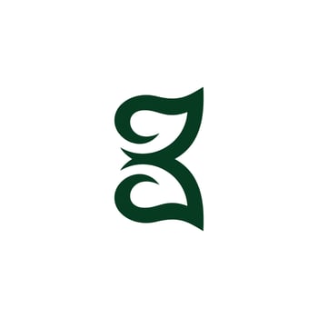 letter k green curves linear geometric logo vector