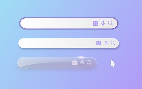 Search bar icon. Flat design vector