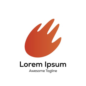 Fire or Hand logo design icon vector