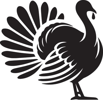 Turkey silhouette illustration isolated on white background. vector