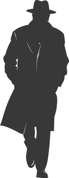 Silhouette incognito full body black color only vector