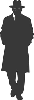 Silhouette incognito full body black color only vector