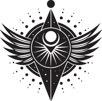Tribal Tattoo. . Black and white engraving. illustration. vector
