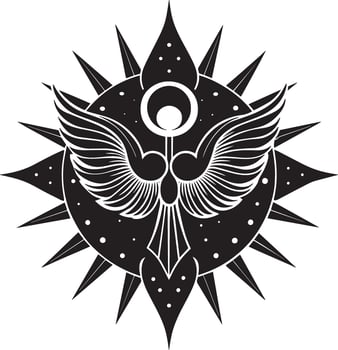 Tribal Tattoo. . Black and white engraving. illustration. vector