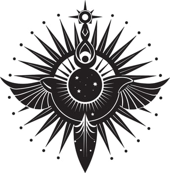 Tribal Tattoo. . Black and white engraving. illustration. vector