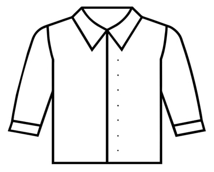 Men Long sleeve resort shirt flat sketch illustration vector