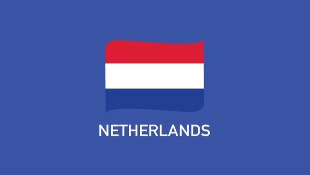 Netherlands Flag Ribbon Teams European Nations 2024 Abstract Countries European Germany Football Symbol Logo Design Illustration vector