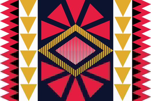 Geometric Ethnic pattern, Native American tribal fabric, tile, carpet, , illustration design, on navy blue background vector