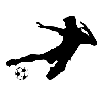 silhouette of a soccer player kicking the ball png