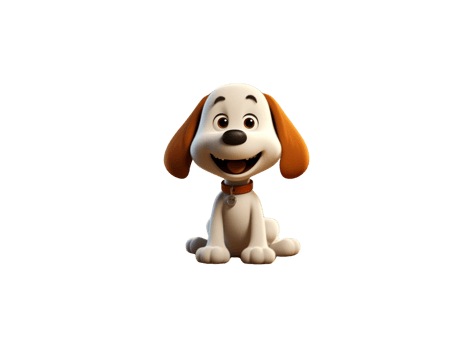 3D Cartoon White Dog png