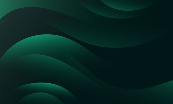 Embark on a visual journey with abstract gradient wave background. Dark green waves create a captivating atmosphere. Ideal for websites, social media, advertising, and presentations vector