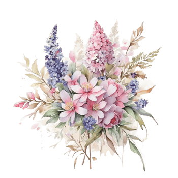 Watercolor Bouquet flower, Watercolor Bouquet flower Design png