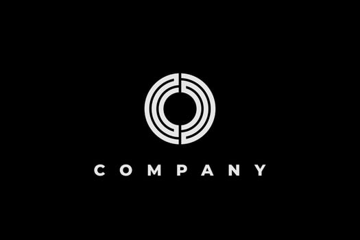 letter o and m monogram modern logo vector