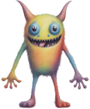 Pencil sketches of a cute monster. Ai-generated. png