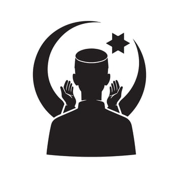 Muslim Praying silhouette. praying symbol illustration vector