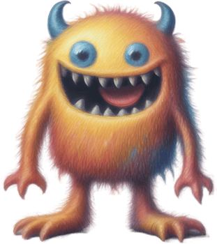 Pencil sketches of a cute monster. Ai-generated. png