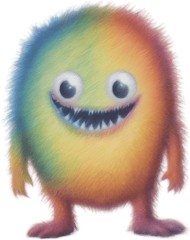Pencil sketches of a cute monster. Ai-generated. png