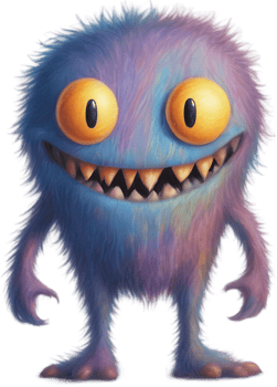 Pencil sketches of a cute monster. Ai-generated. png