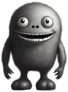 Pencil sketches of a cute monster. Ai-generated. png