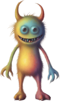 Pencil sketches of a cute monster. Ai-generated. png