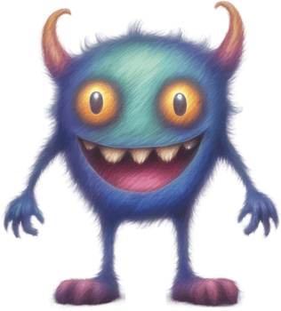 Pencil sketches of a cute monster. Ai-generated. png