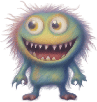 Pencil sketches of a cute monster. Ai-generated. png