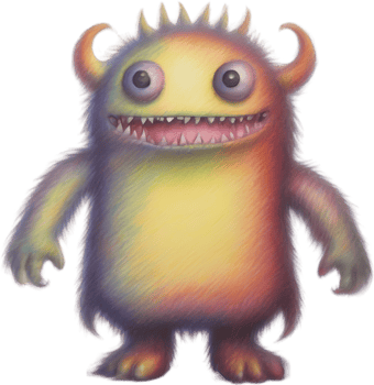 Pencil sketches of a cute monster. Ai-generated. png