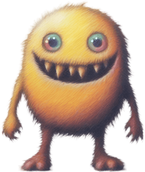 Pencil sketches of a cute monster. Ai-generated. png