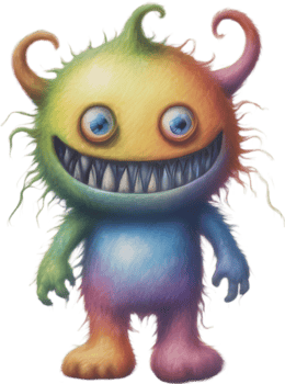 Pencil sketches of a cute monster. Ai-generated. png