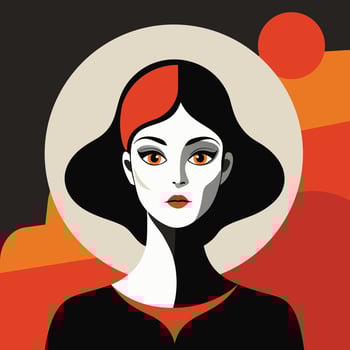 Minimalist Abstract Woman Face vector