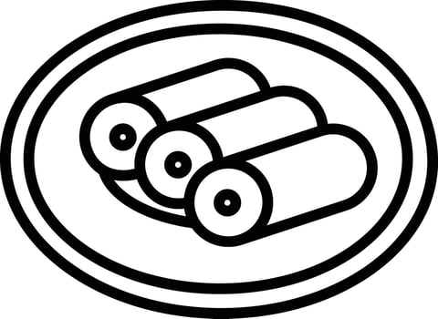 Cannelloni outline illustration vector