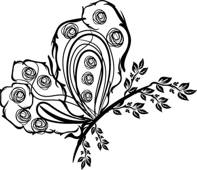 a drawing of butterflies with a butterfly on it vector