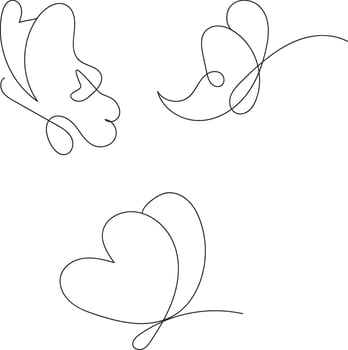 hand drawn butterfly outline pack vector