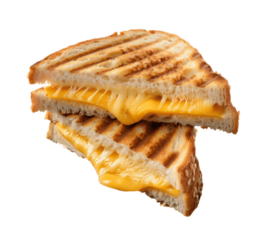 toast melted cheese sandwich isolated on a transparent background png