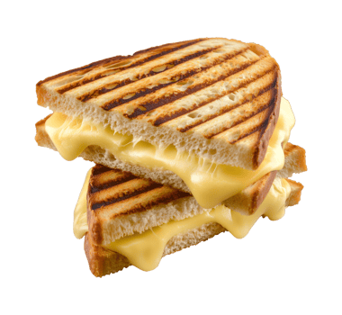 toast melted cheese sandwich isolated on a transparent background png