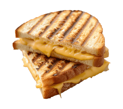 toast melted cheese sandwich isolated on a transparent background png