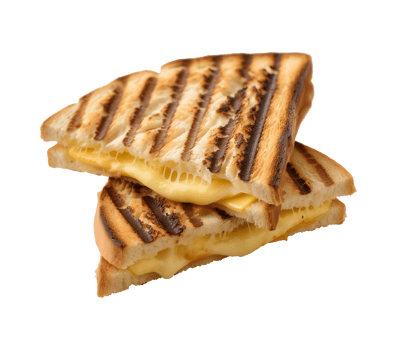 toast melted cheese sandwich isolated on a transparent background png