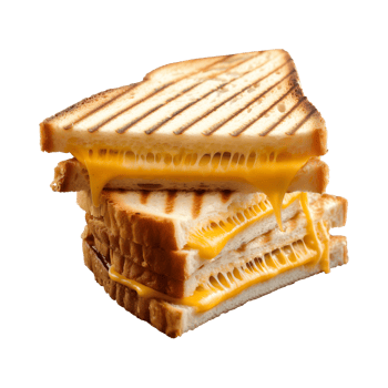 toast melted cheese sandwich isolated on a transparent background png