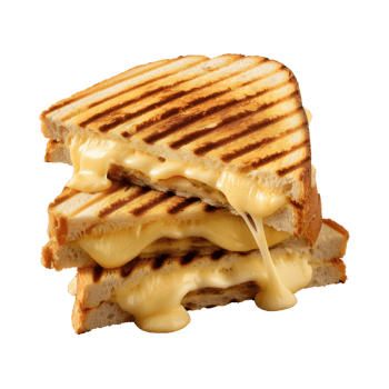 toast melted cheese sandwich isolated on a transparent background png