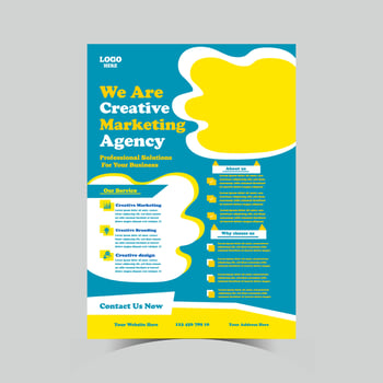 digital marketing agency flyer template. vector
