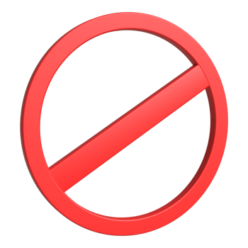 3d red no sign rendering for using stop, prohibition, etc. png